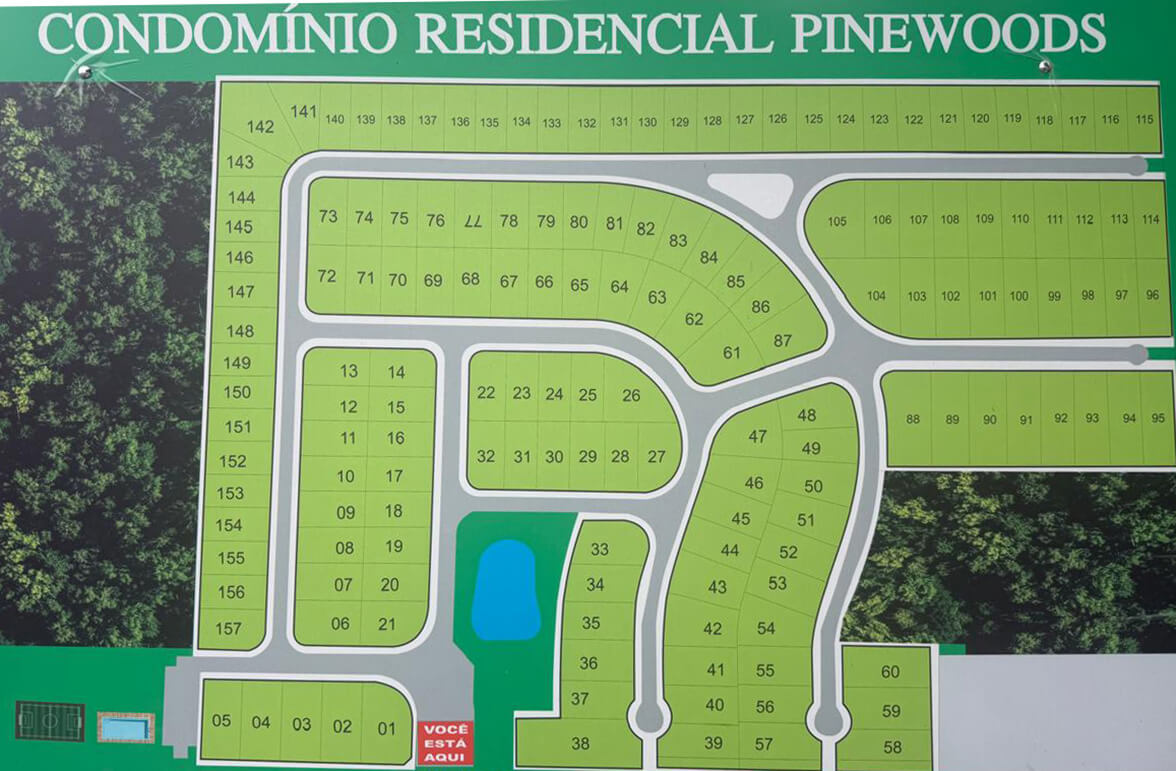 Planta geral de lotes do Condomínio Residencial Exemplo
